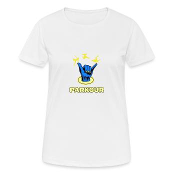 parkour jump parkour traceur jumping streetart - T-shirt respirant Femme - blanc - Devant - AI Model Female 172 dark (172cm)
