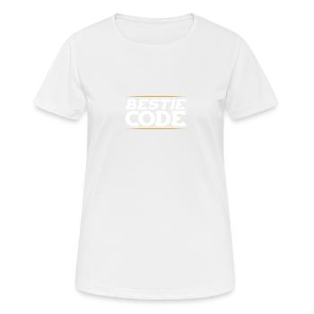 bestie code - Frauen T-Shirt atmungsaktiv - Weiß - Vorne - AI Model Female 172 dark (172cm)