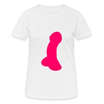 Schwanz - dick - cock - Frauen T-Shirt atmungsaktiv - Weiß - Vorne - AI Model Female 172 dark (172cm)
