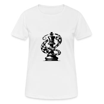 Chess Piece King Checkerboard Tattoo Drawing - Women's Breathable T-Shirt - white - Front - AI Model Female 172 dark (172cm)
