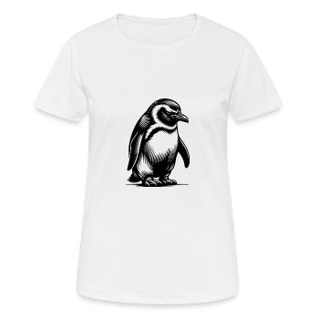 Clever Little Kids Pingouin Style de Tatouage - T-shirt respirant Femme - blanc - Devant - AI Model Female 172 dark (172cm)