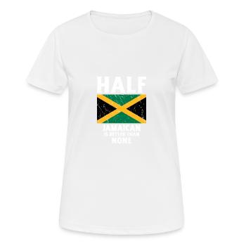 Halbjamaikaner ist besser als keine Nationalflagge - Frauen T-Shirt atmungsaktiv - Weiß - Vorne - AI Model Female 172 dark (172cm)