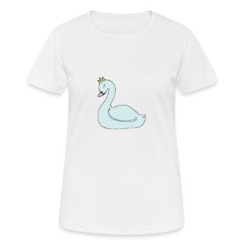 schwan hellblau - Frauen T-Shirt atmungsaktiv - Weiß - Vorne - AI Model Female 172 dark (172cm)