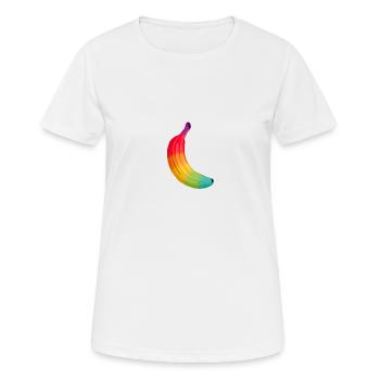rainbow banana fruit Regenbogen Banane - Frauen T-Shirt atmungsaktiv - Weiß - Vorne - AI Model Female 172 dark (172cm)
