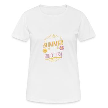 Der Sommer und die Eistee-Vibes - Frauen T-Shirt atmungsaktiv - Weiß - Vorne - AI Model Female 172 dark (172cm)