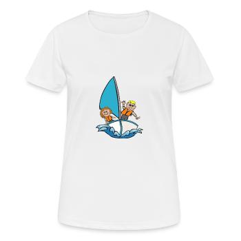 bateau à voile - T-shirt respirant Femme - blanc - Devant - AI Model Female 172 dark (172cm)