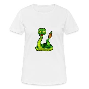 Klapperschlange in Grün. Geschenkidee - Frauen T-Shirt atmungsaktiv - Weiß - Vorne - AI Model Female 172 dark (172cm)