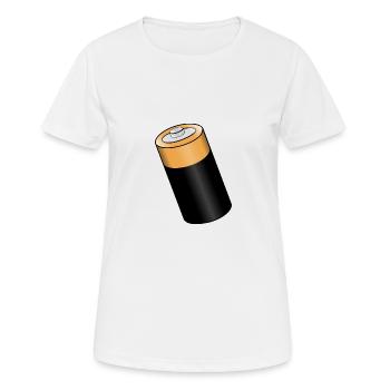 Batterie. Geschenkidee - Frauen T-Shirt atmungsaktiv - Weiß - Vorne - AI Model Female 172 dark (172cm)