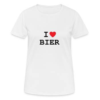 Ich liebe Bier - Frauen T-Shirt atmungsaktiv - Weiß - Vorne - AI Model Female 172 dark (172cm)