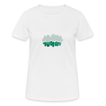 Montagnes forestières dans la brume matinale - T-shirt respirant Femme - blanc - Devant - AI Model Female 172 dark (172cm)