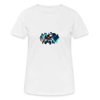 Astronaut im Kosmos - Frauen T-Shirt atmungsaktiv - Weiß - Vorne - AI Model Female 172 dark (172cm)