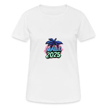 Malle 2025 Palmier de Majorque - T-shirt respirant Femme - blanc - Devant - AI Model Female 172 dark (172cm)