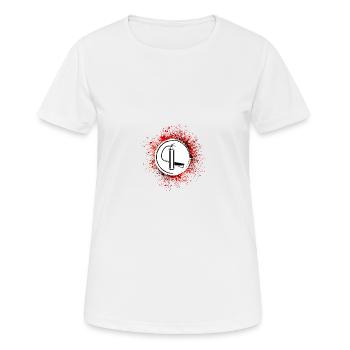 Symbole de l’extincteur : brigade d’incendie - T-shirt respirant Femme - blanc - Devant - AI Model Female 172 dark (172cm)