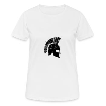 Icône du casque Spartan - T-shirt respirant Femme - blanc - Devant - AI Model Female 172 dark (172cm)