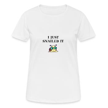 Snail I just snailed it funny gift idea - Women's Breathable T-Shirt - white - Front - AI Model Female 172 dark (172cm)