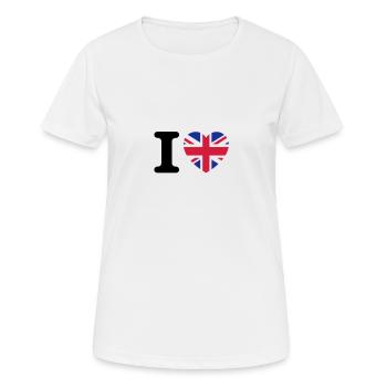 I love UK - Frauen T-Shirt atmungsaktiv - Weiß - Vorne - AI Model Female 172 dark (172cm)