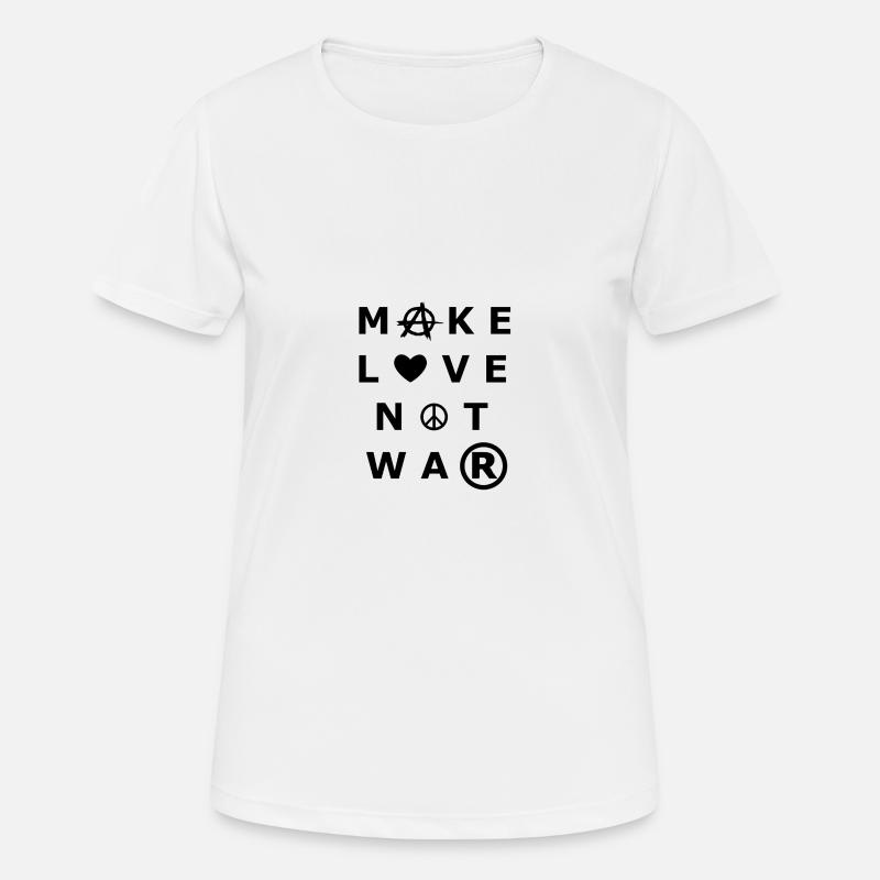 MAKE LOVE NOT WAR - Women's Breathable T-Shirt - white
