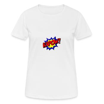 Comic "KAPOW!" - Frauen T-Shirt atmungsaktiv - Weiß - Vorne - AI Model Female 172 dark (172cm)