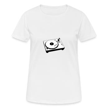 Vinyl Plattenspieler / Turntable - Frauen T-Shirt atmungsaktiv - Weiß - Vorne - AI Model Female 172 dark (172cm)