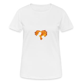 Couple au coeur du feu - T-shirt respirant Femme - blanc - Devant - AI Model Female 172 dark (172cm)