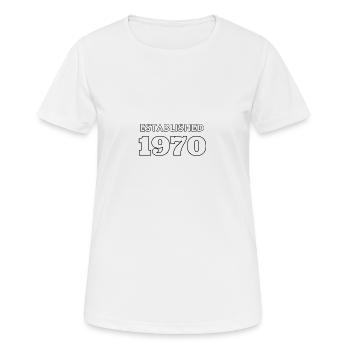 Established 1970 - Frauen T-Shirt atmungsaktiv - Weiß - Vorne - AI Model Female 172 dark (172cm)