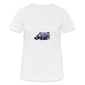bus de la police - T-shirt respirant Femme - blanc - Devant - AI Model Female 172 dark (172cm)