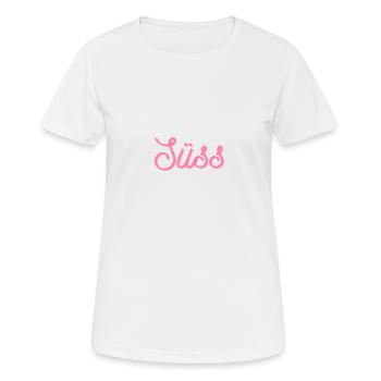 Süss - Frauen T-Shirt atmungsaktiv - Weiß - Vorne - AI Model Female 172 dark (172cm)