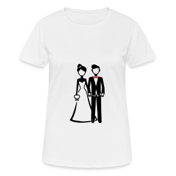 Mariée et marié - T-shirt respirant Femme - blanc - Devant - AI Model Female 172 dark (172cm)