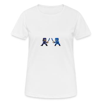 PixelArt, Ninja Fight - Frauen T-Shirt atmungsaktiv - Weiß - Vorne - AI Model Female 172 dark (172cm)