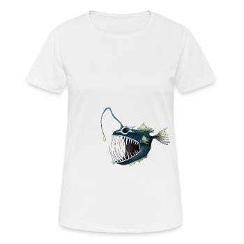 Anglerfisch - Frauen T-Shirt atmungsaktiv - Weiß - Vorne - AI Model Female 172 dark (172cm)