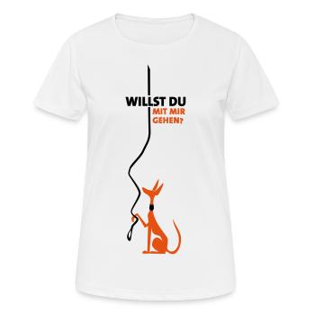 willst du mit mir gehen? - Frauen T-Shirt atmungsaktiv - Weiß - Vorne - AI Model Female 172 dark (172cm)