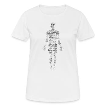 Human body from word cloud - Women's Breathable T-Shirt - white - Front - AI Model Female 172 dark (172cm)
