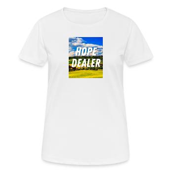 Hope Dealer - Citation chrétienne - T-shirt respirant Femme - blanc - Devant - AI Model Female 172 dark (172cm)