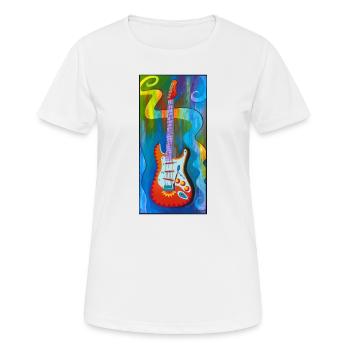 Electric guitar, Electric guitar - Women's Breathable T-Shirt - white - Front - AI Model Female 172 dark (172cm)