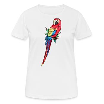Plumes de perroquet d’ara amazone - T-shirt respirant Femme - blanc - Devant - AI Model Female 172 dark (172cm)