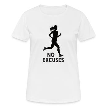 No Excuses - Fitness - Health - Sport - Gym - Women's Breathable T-Shirt - white - Front - AI Model Female 172 dark (172cm)