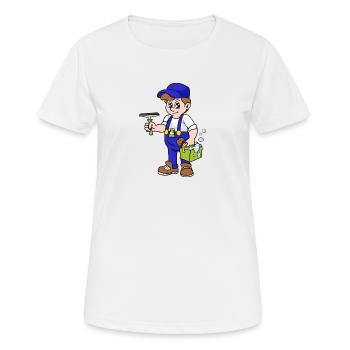 window cleaner - Women's Breathable T-Shirt - white - Front - AI Model Female 172 dark (172cm)