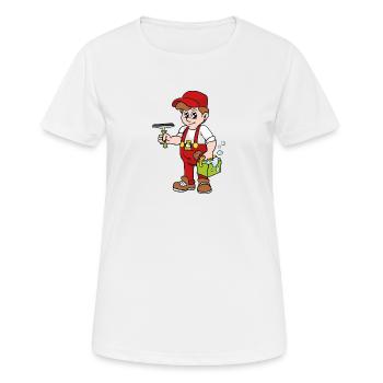 window cleaner - Women's Breathable T-Shirt - white - Front - AI Model Female 172 dark (172cm)