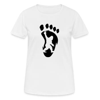 Signe de paix Bigfoot - T-shirt respirant Femme - blanc - Devant - AI Model Female 172 dark (172cm)