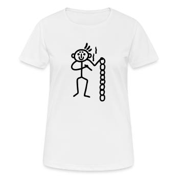 Strichmännchen mit Kette - Frauen T-Shirt atmungsaktiv - Weiß - Vorne - AI Model Female 172 dark (172cm)