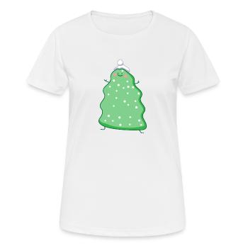 Drôle Sapin Sapin - T-shirt respirant Femme - blanc - Devant - AI Model Female 172 dark (172cm)