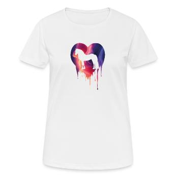 Coeur de cheval - T-shirt respirant Femme - blanc - Devant - AI Model Female 172 dark (172cm)
