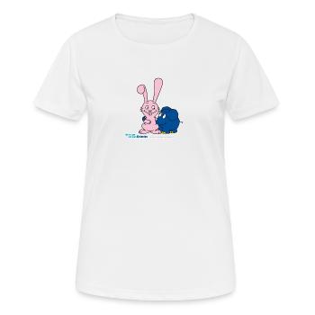 Der Elefant und der Hase - Frauen T-Shirt atmungsaktiv - Weiß - Vorne - AI Model Female 172 dark (172cm)