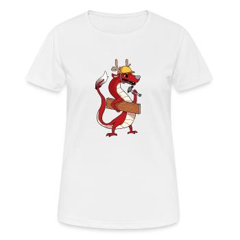 Chinese dragon at work - Women's Breathable T-Shirt - white - Front - AI Model Female 172 dark (172cm)