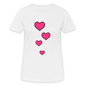 cœur - T-shirt respirant Femme - blanc - Devant - AI Model Female 172 dark (172cm)