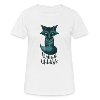 urban wildlife blue - Women's Breathable T-Shirt - white - Front - AI Model Female 172 dark (172cm)