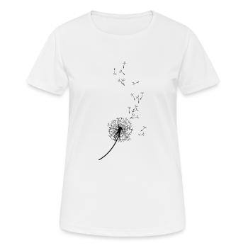 PUSTEBLUME, pissenlit, pissenlit, vent - T-shirt respirant Femme - blanc - Devant - AI Model Female 172 dark (172cm)