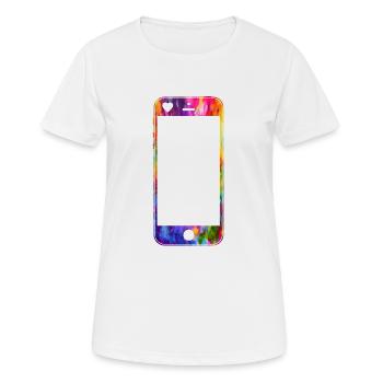 Mobile phone with heart - Women's Breathable T-Shirt - white - Front - AI Model Female 172 dark (172cm)