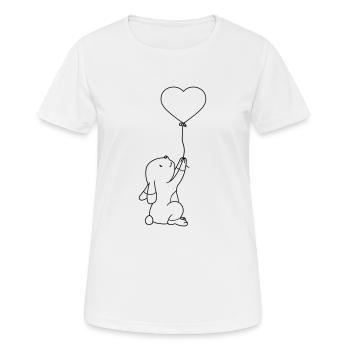 amour ballon coeur lapin lièvre lapin klei - T-shirt respirant Femme - blanc - Devant - AI Model Female 172 dark (172cm)
