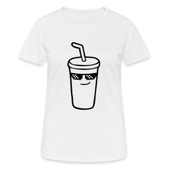 Sonnenbrille Pixel Cola - Frauen T-Shirt atmungsaktiv - Weiß - Vorne - AI Model Female 172 dark (172cm)